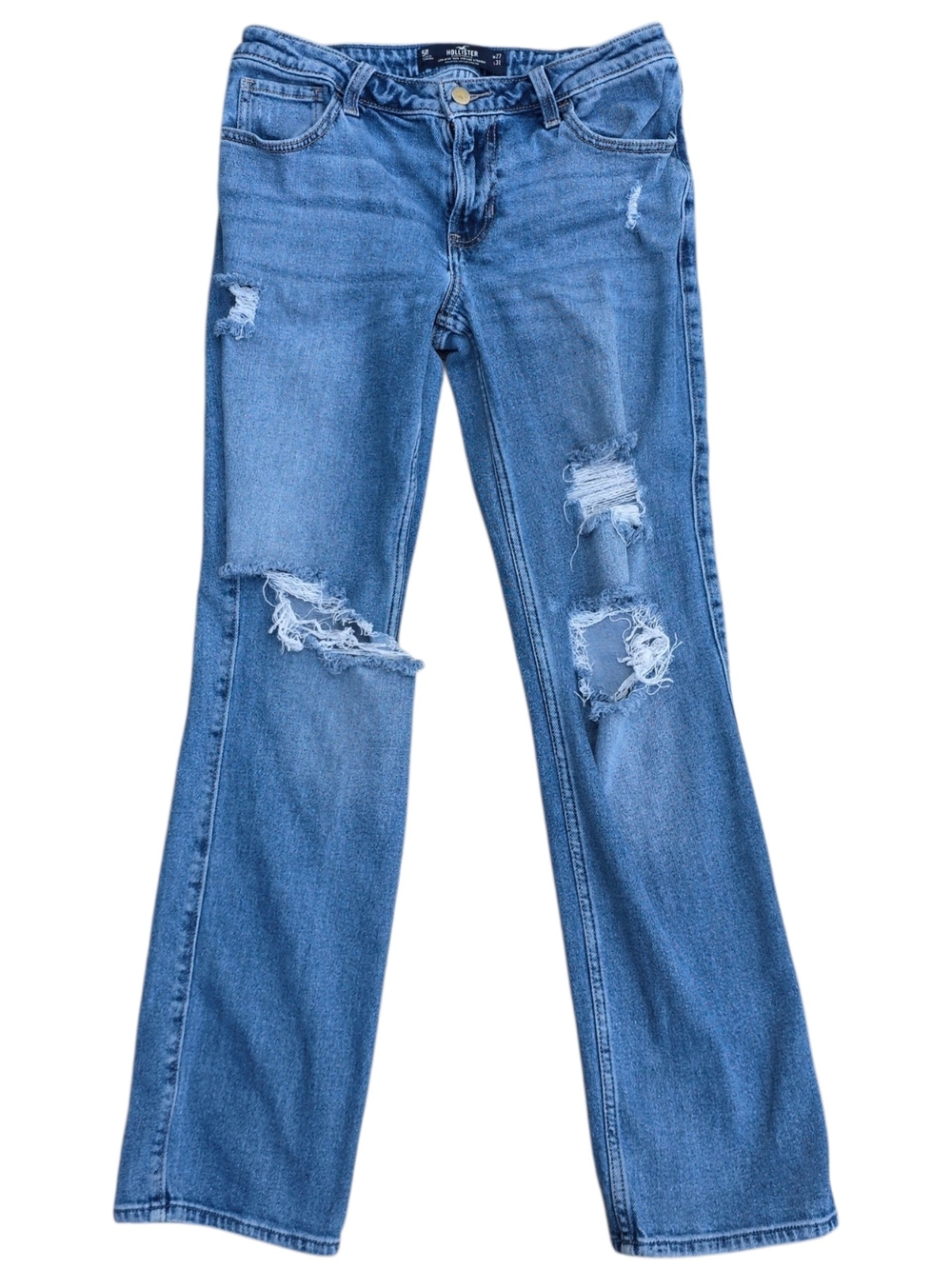 Hollister Low Rise '90s Vintage Straight Jeans Women's W27 L31 Distressed Y2K